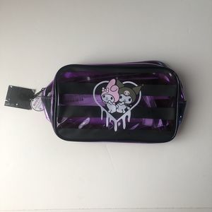 My Melody & Kuromi Heart Purple & Black Makeup Bag NEW